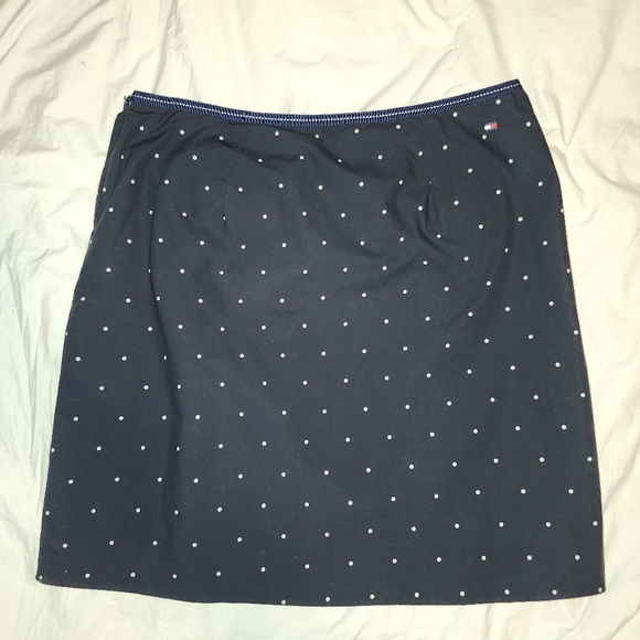 Tommy Hilfiger navy blue and white polka dot pencil skirt size 16 - Picture 9 of 11